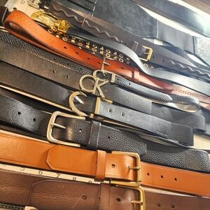 Belts different brands and sizes in assorted colors